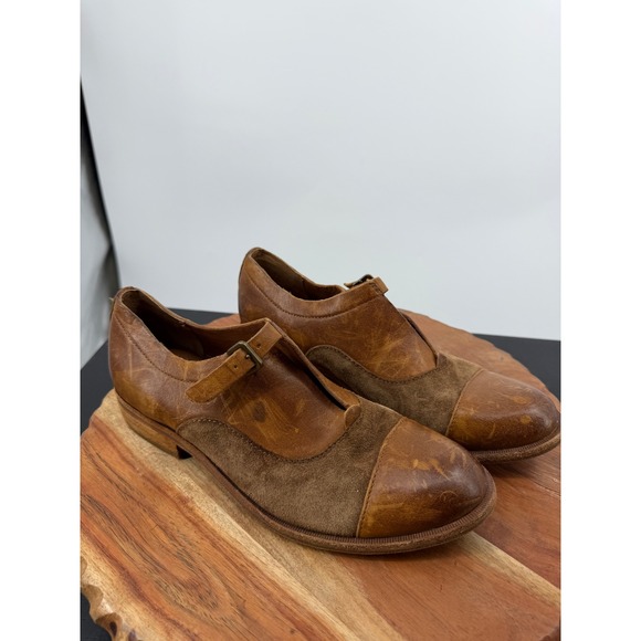 Kork-Ease Shoes - Kork-Ease Niseda Oxford Shoes Womens 7 Brown Leather Suede Buckle Cap Toe Flats